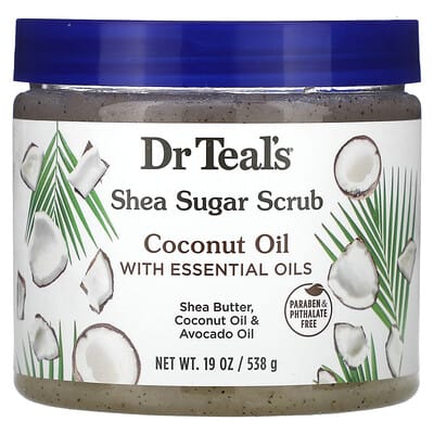 Shea Sugar Scrub, Coconut Oil with Essential Oils, 19 oz (538 g)