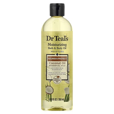 Dr. Teal's увлажняющее масло для тела, Coconut Oil & Essential Oils, 8.8 fl oz (260 ml)