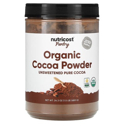 Nutricost органический какао-порошок, Unsweetened, 24.3 oz (680 g)