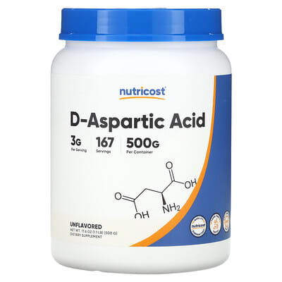 D-Aspartic Acid, Unflavored, 17.9 oz (500 g)