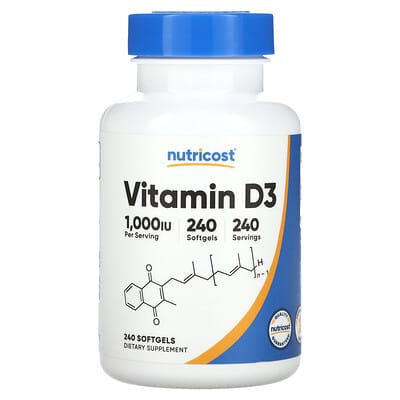 Vitamin D3, 25 mcg (1,000 IU), 240 Softgels