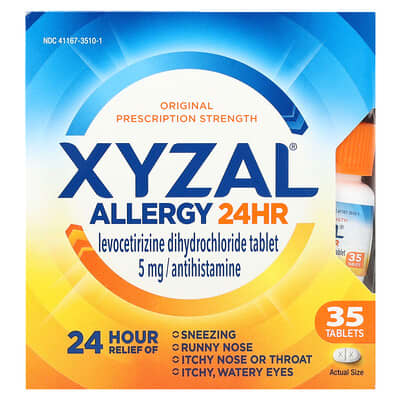 Xyzal Allergy 24HR, 5 mg, 35 таблеток