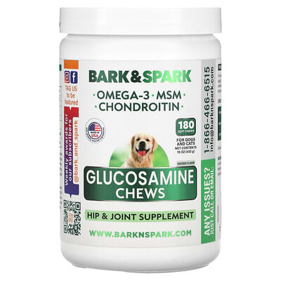 Желе для собак и кошек Glucosamine Chews, Chicken, 180 Soft Chews, 15 oz (432 g)
