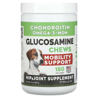 Glucosamine Chews, For Dogs, Chicken, 180 Soft Chews, 15 oz (432 g)