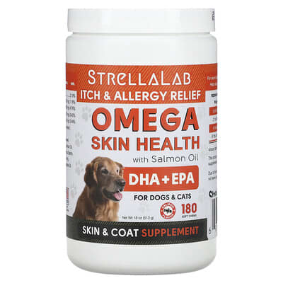 Omega Skin Health, For Dogs & Cats, Salmon, 180 Soft Chews, 18 oz (513 g)