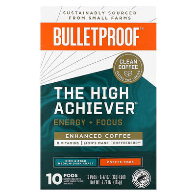 Кофейные капсулы The High Achiever™, Medium Dark Roast, 10 шт, 0.46 oz (13 g) каждая