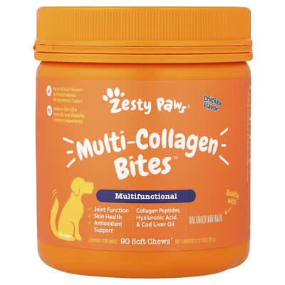 Multi-Collagen Bites™, Multifunctional, For Dogs, All Ages, Chicken, 90 Soft Chews, 11.1 oz (315 g)