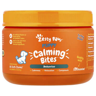 Puppy Calming Bites™, For Dogs, Turkey, 90 Soft Chews, 5.5 oz (157 g)