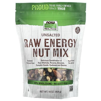 Real Food, Raw Energy Nut Mix, Unsalted, 16 oz (454 g)