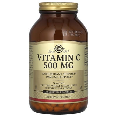 Vitamin C, 500 mg, 250 Vegetable Capsules
