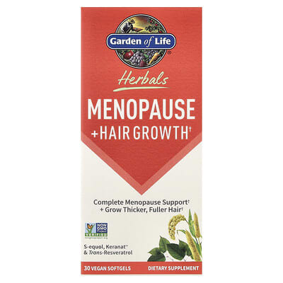 Травяной комплекс Garden of Life Menopause + Hair Growth, Berry, 30 веганских мягких гелей