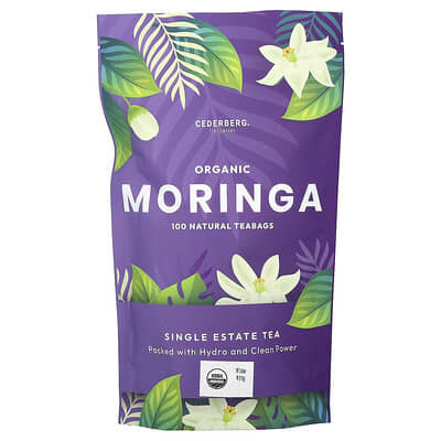Single Estate Tea, Organic Moringa, Caffeine Free, 100 Natural Tea Bags, 7.05 oz (200 g)