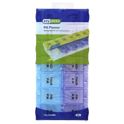 Weekly AM/PM with Locking Device Pill Planner, 2 XL, 1 Count