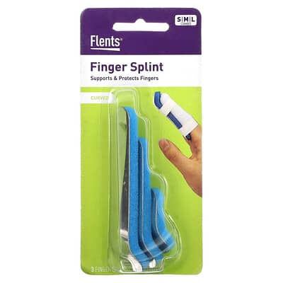 Finger Splint, Curved, S,M,L, 3 Piece Set