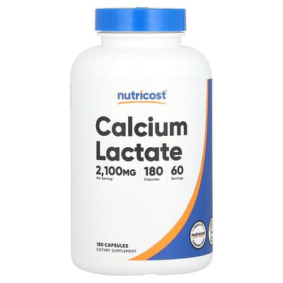 Кальция лактат Nutricost, 180 капсул (700 mg per Capsule)