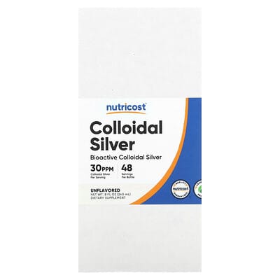Nutricost Colloidal Silver, без вкуса, 150 mcg, 8 fl oz (240 ml)