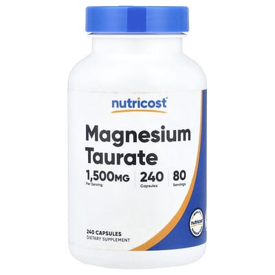 Magnesium Taurate, 240 Capsules (500 mg per Capsule)