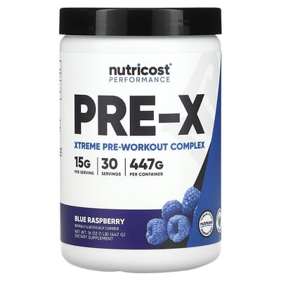 Спортивный комплекс PRE-X Xtreme Pre-Workout Complex, Blue Raspberry, 1 lb (447 g)