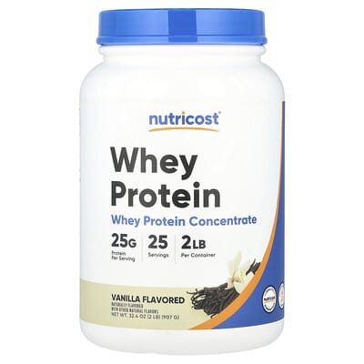 Whey Protein Concentrate, Vanilla, 2 lbs (907 g)