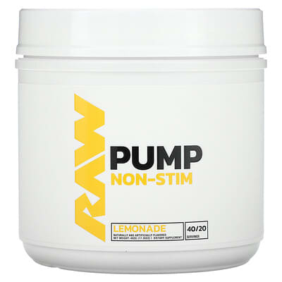 Предтренировочный комплекс Raw Nutrition, Non-Stim, Lemonade, 17.35 oz (492 g)