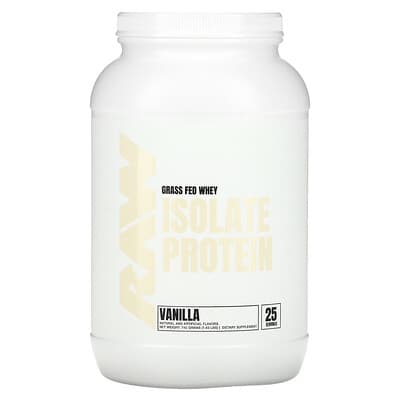 Grass Fed Whey Isolate Protein, Vanilla, 27.34 oz (775 g)