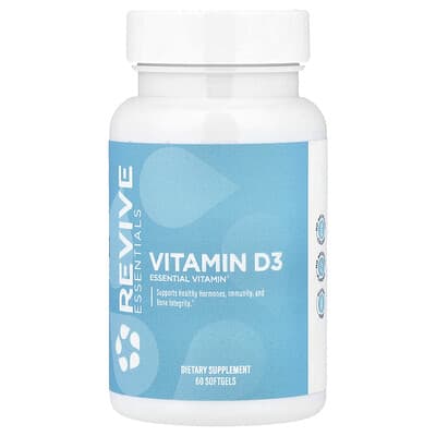 Витамин D3 Revive Essentials 125 mcg (5,000 IU), 60 мягких капсул
