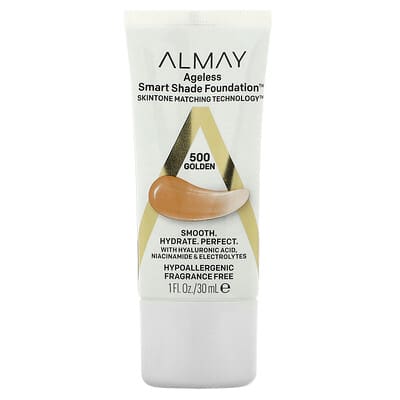 Ageless Smart Shade Foundation, 500 Golden, 1 fl oz (30 ml)