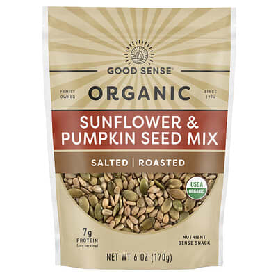 Organic Sunflower & Pumpkin Seed Mix, Salted, Roasted, 6 oz (170 g)