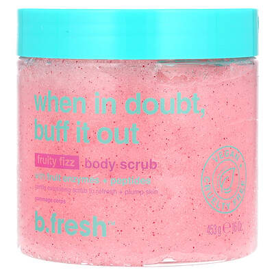 Body Scrub with Fruit Enzymes + Peptides, Fruity Fizz, 16 oz (453 g)