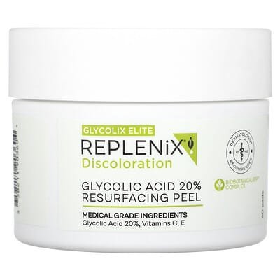 Пилинг Glycolix Elite от Replenix, Glycolic Acid 20% Resurfacing Peel, 60 дисков