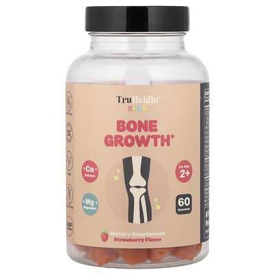 Kids, Bone Growth Gummies , For Kids 2+, Strawberry, 60 Gummies