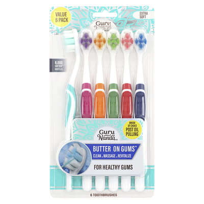 GuruNanda набор зубных щеток Multi-Pack Extra Soft 6 штук