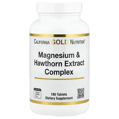 Magnesium & Hawthorn Extract Complex with Taurine, Coleus Forskohlii Extract, and Hops, 180 Tablets