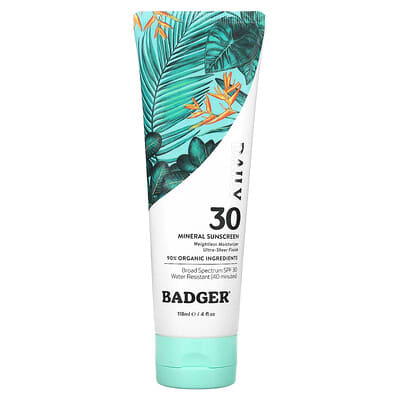 Badger солнцезащитный крем для тела, SPF 30, 4 fl oz (118 ml)