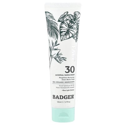 Минеральный солнцезащитный крем для лица, SPF 30, 1.7 fl oz (50 ml)