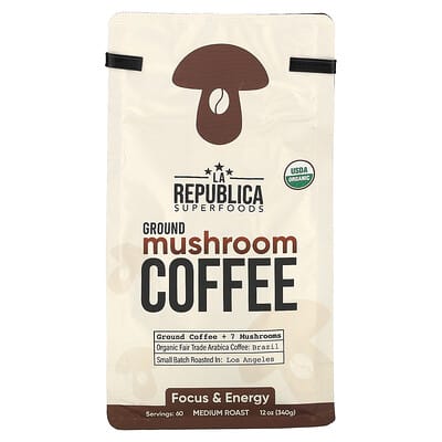 Organic Mushroom Coffee, Ground, 12 oz (340 g)