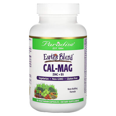 Earth's Blend, Cal-Mag Zinc + D3, 90 вегетарианских капсул