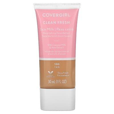 Сыворотка-основа Clean Fresh Skin Milk Nourishing Foundation, 580 Tan, 1 fl oz (30 ml)