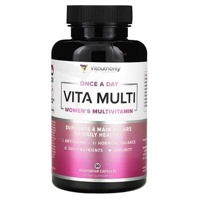 Vitauthority Vita Multi, Женский мультивитаминный комплекс, 90 вегетарианских капсул