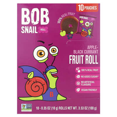Fruit Rolls, Apple-Black Currant, 10 Pouches, 0.35 oz (10 g) Each
