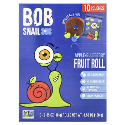 Fruit Rolls, Apple-Blueberry, 10 Pouches, 0.35 oz (10 g) Each