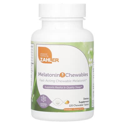 Melatonin Chewables, Orange, 5 mg, 120 Chewable Tablets