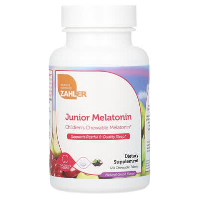 Junior Melatonin, Natural Grape, 120 Chewable Tablets (1 mg per Tablet)