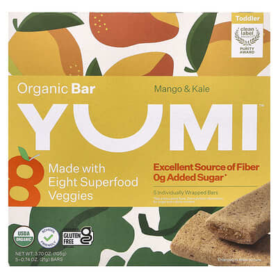 Органические батончики Yumi Mango & Kale 5 шт.