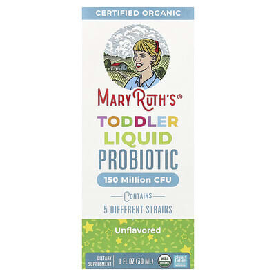 Toddler Liquid Probiotic Drops, For Ages 1-3 Years, Unflavored, 1 fl oz (30 ml)