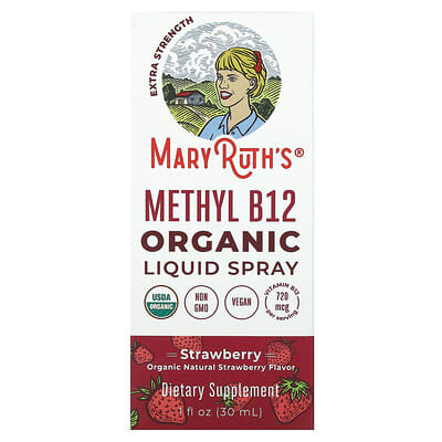 Organic Methyl B12 Liquid Spray, Strawberry, 1 fl oz (30 ml)