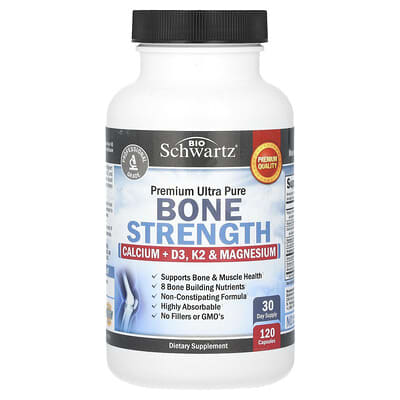 Ultra Premium Bone Strength, Calcium + D3, K2 & Magnesium, 120 Capsules