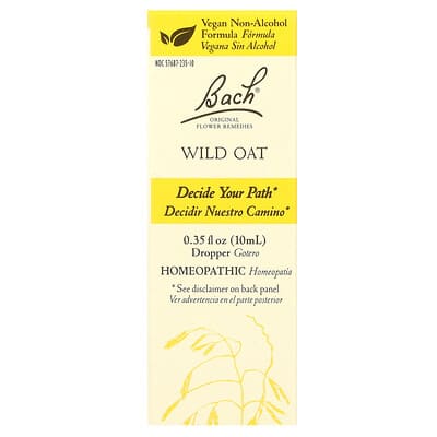 Цветочные средства Original Flower Remedies, Wild Oat, 0.35 fl oz (10 ml)