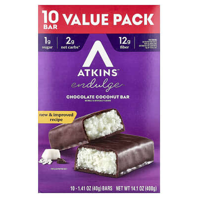 Endulge™ Шоколадно-кокосовый батончик 10 штук по 1.41 oz (40 g)