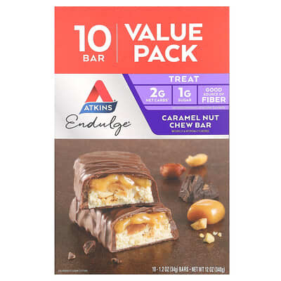 Батончики Endulge Caramel Nut Chew 10 шт. по 1.2 oz (34 g)